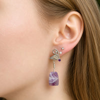 Whimsy in Bloom Chevron Amethyst Earrings
