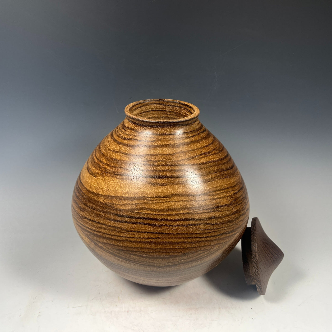 Zebrawood Vessel with Wenge Top