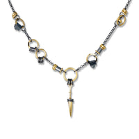 Black and Gold Spike Necklace