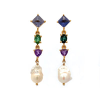 Tanzanite Topped Earrings
