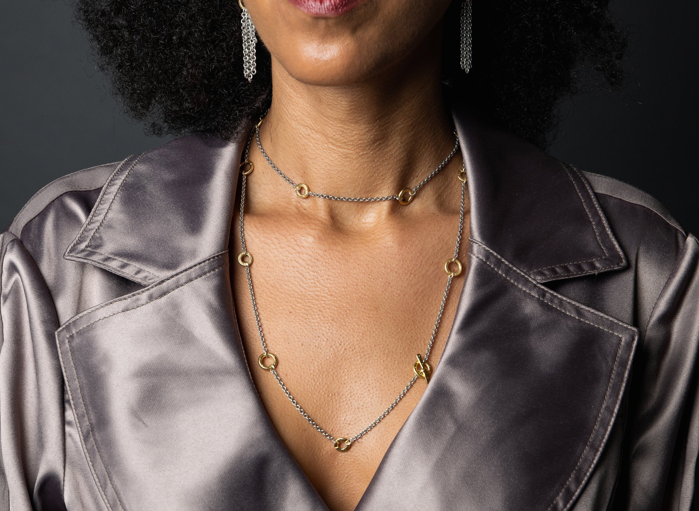 Mini Wrap Necklace in Mixed Metal