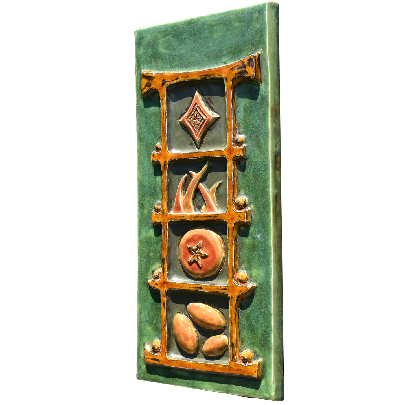 Torii Totem In Moss & Amber Glazes