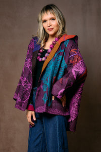 Kantha Hoodie Poncho