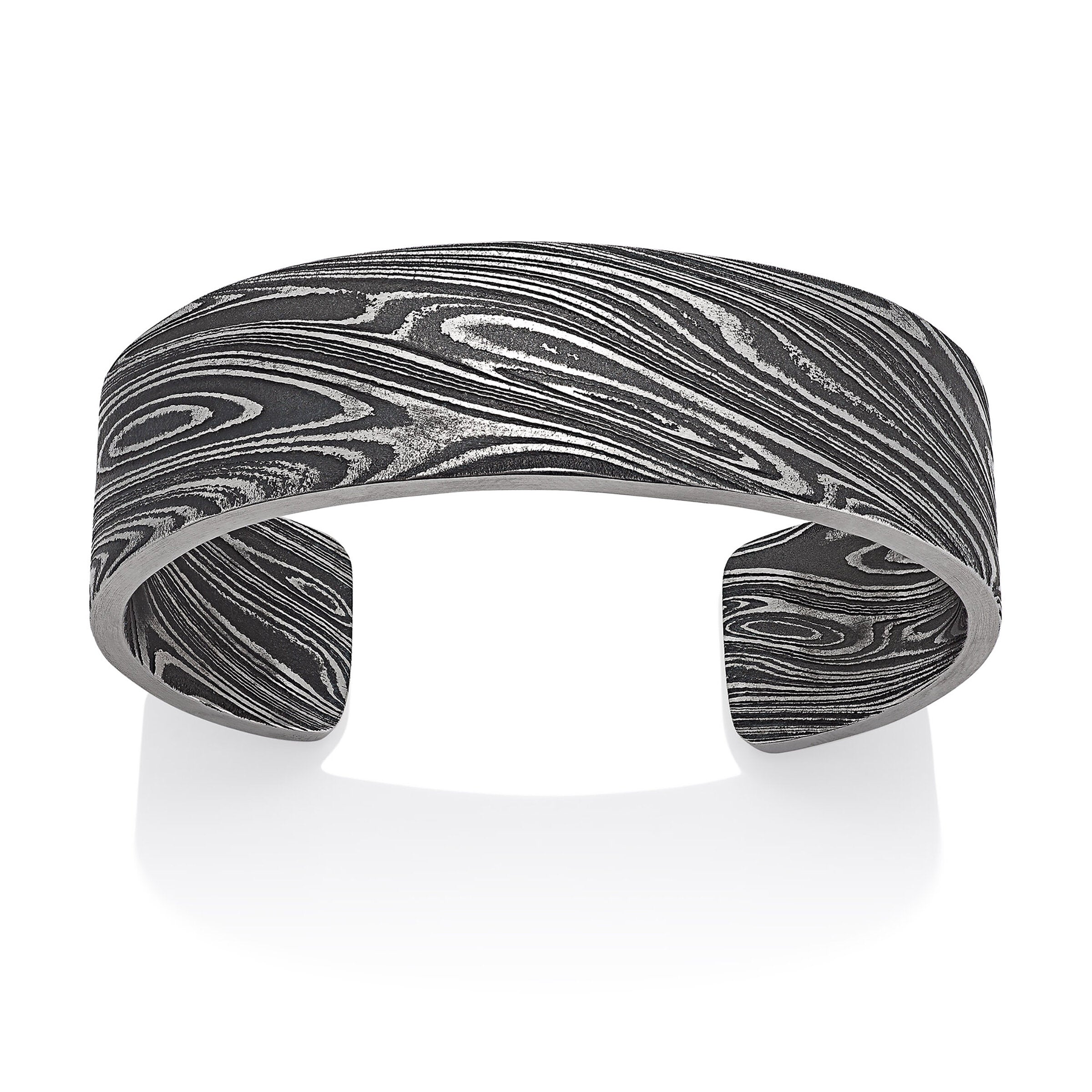 Damascus Oxidized Steel Cuff