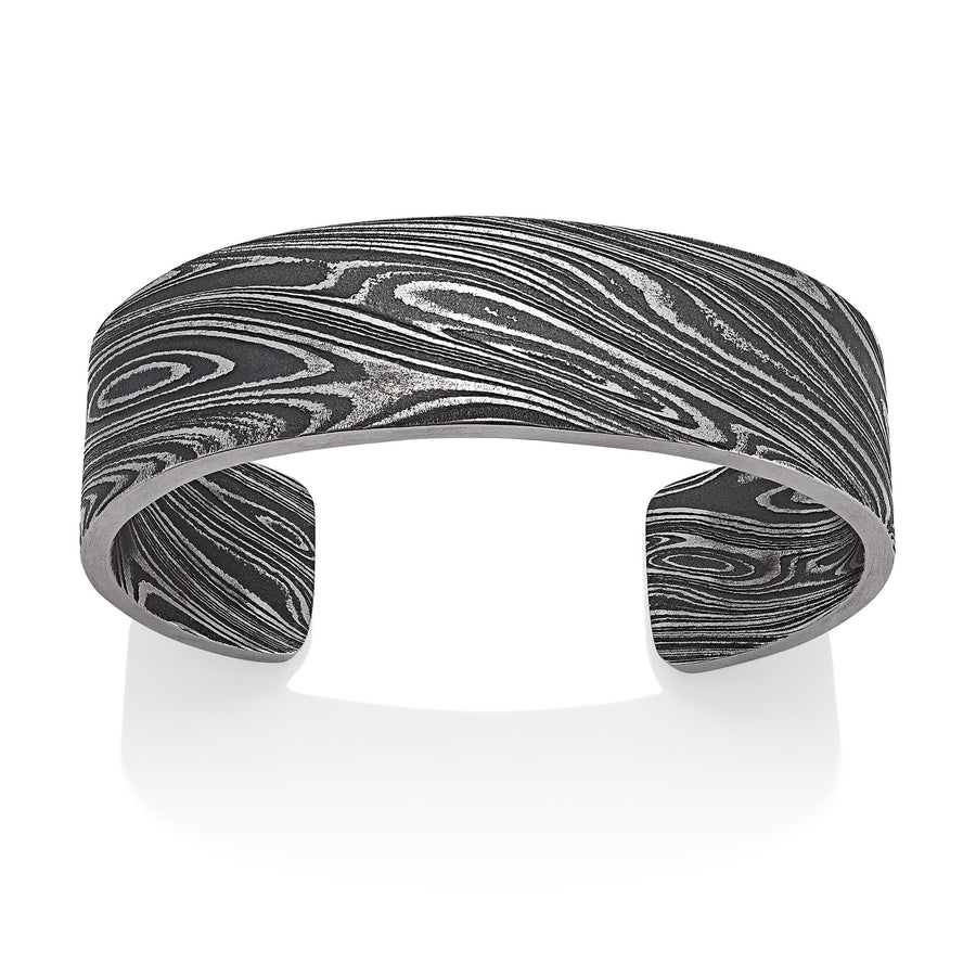 Damascus Oxidized Steel Cuff