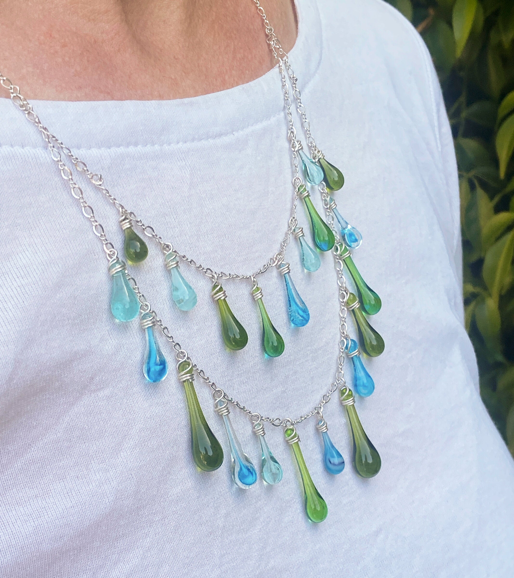 Sargasso Sea Waterfall Necklace