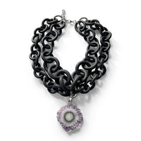 Amethyst Stalactite Convertible Rubber Necklace