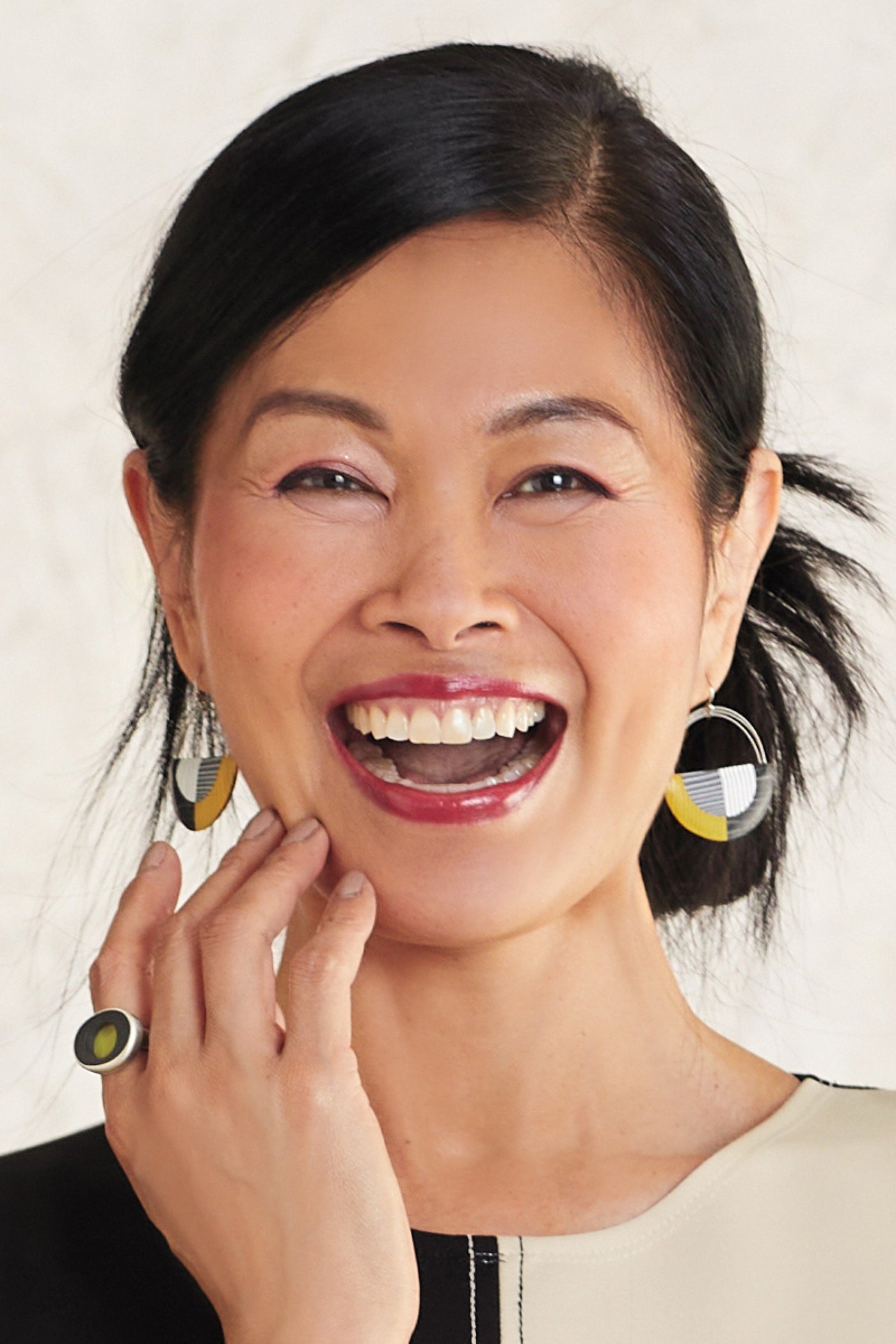 shown with the Large Wire Stripe Loop Earrings by Bonnie Bishoff and J. M. Syron 