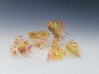 Quintuple Glass Leaf Sculpture in Gold Fume