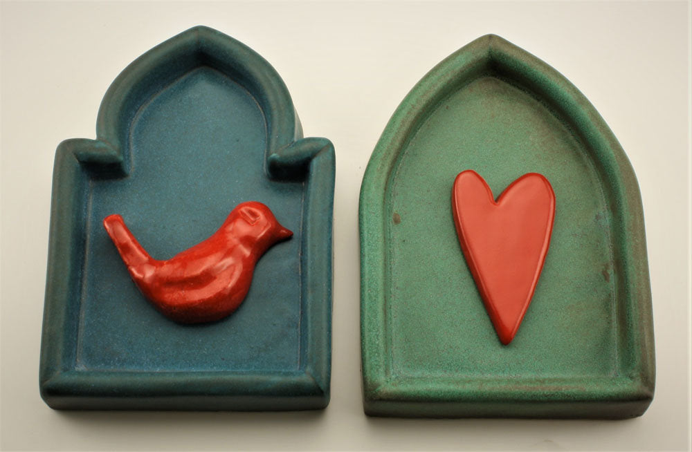 Tile, Red Bird/ Heart