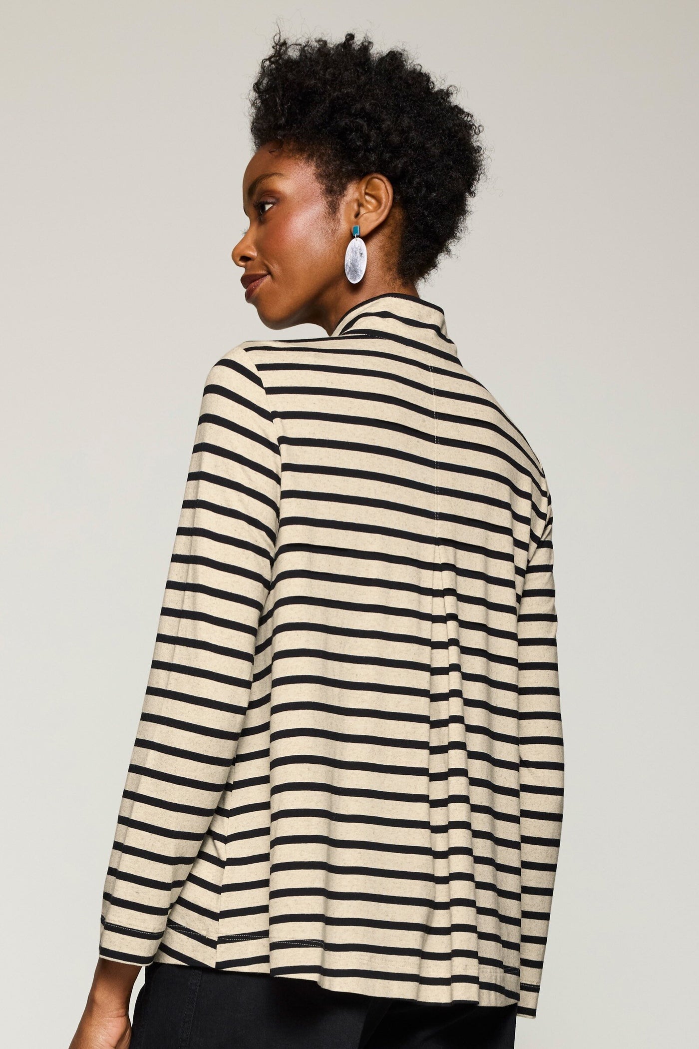 Striped Button Front Jacket