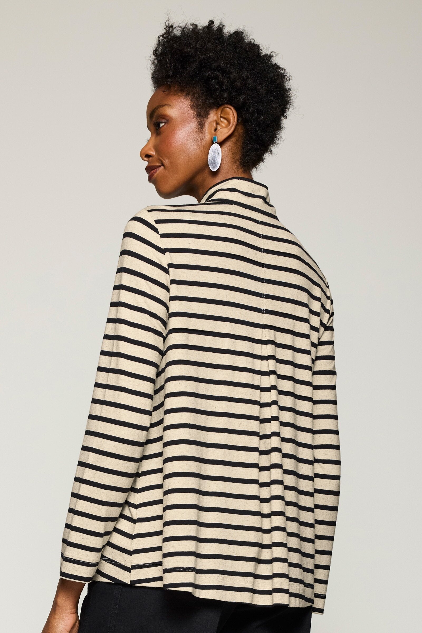Striped Button Front Jacket