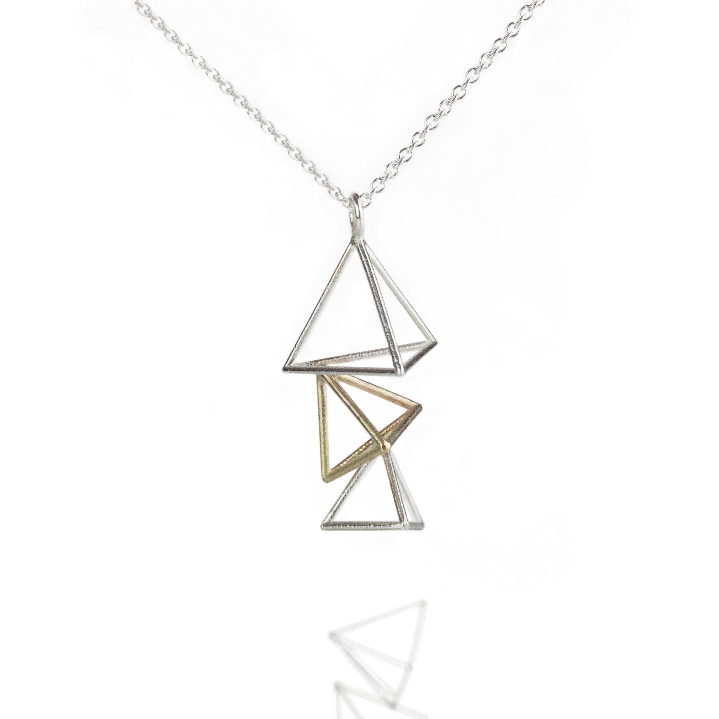 Triple Triangular Pyramid Necklace