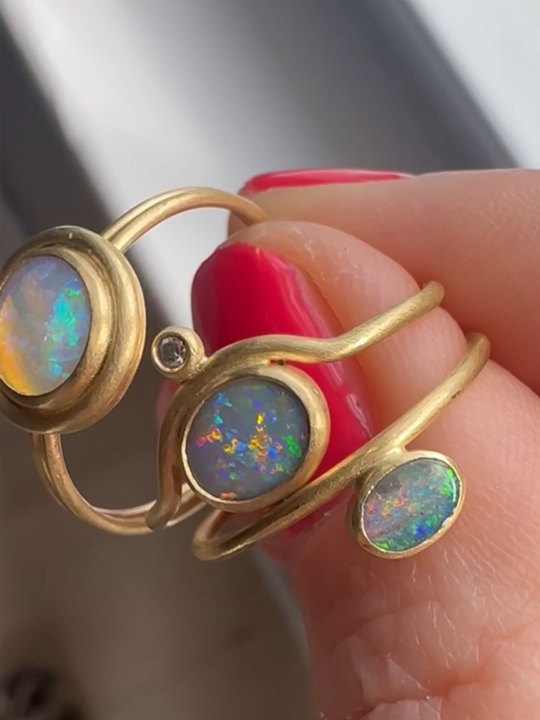 Boulder Opal Sidecar Ring