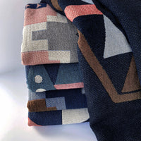 Loom Woven Throw Blanket in Twilight Navy