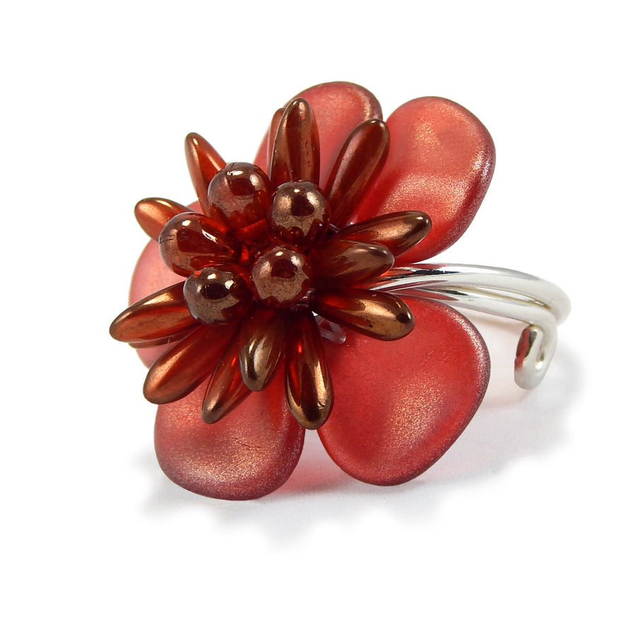 Flame Red Adjustable Ring · Artful Home