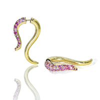 18k yellow gold with pink sapphires