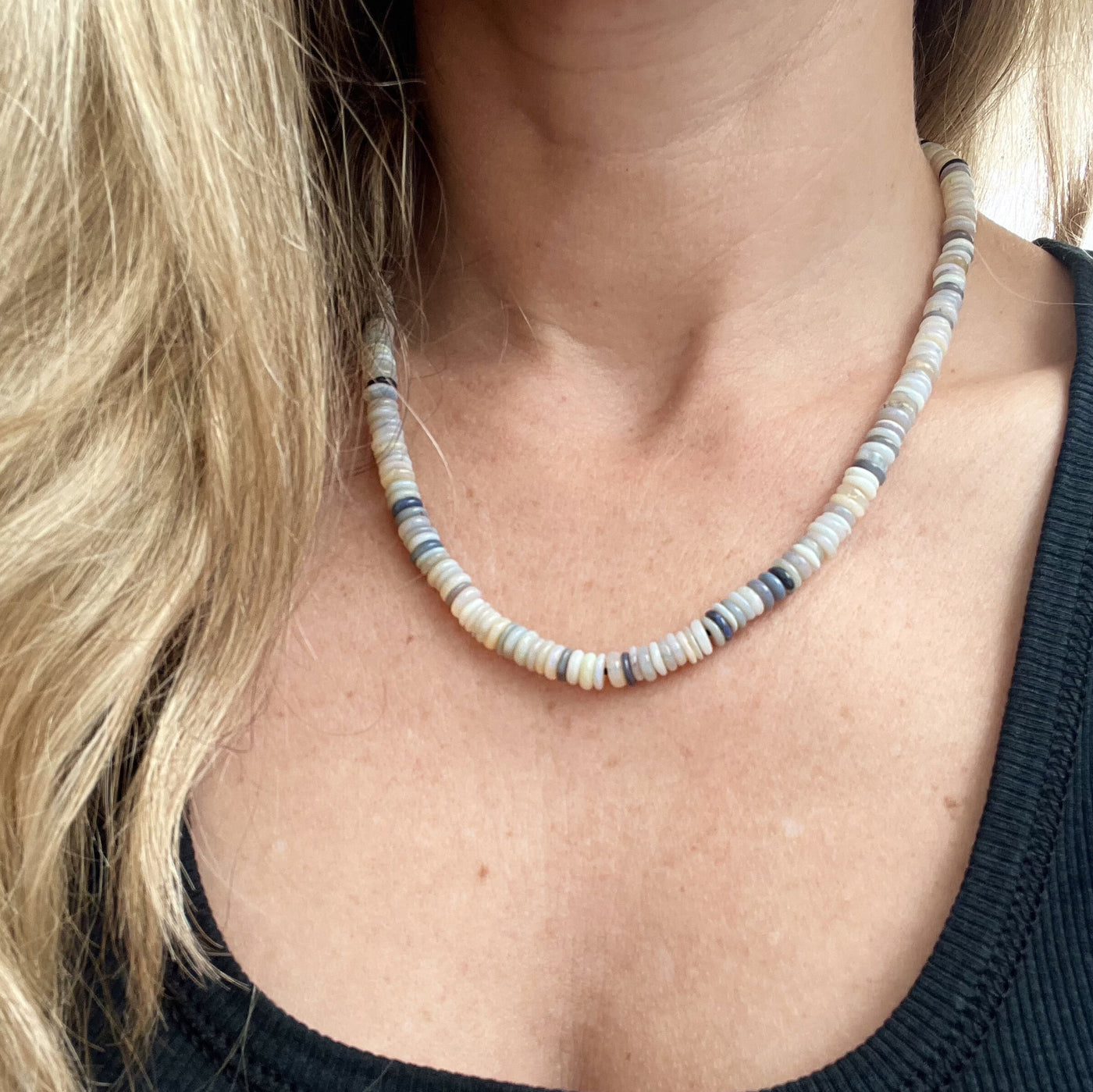 Australian Opal Heishi Bead Necklace