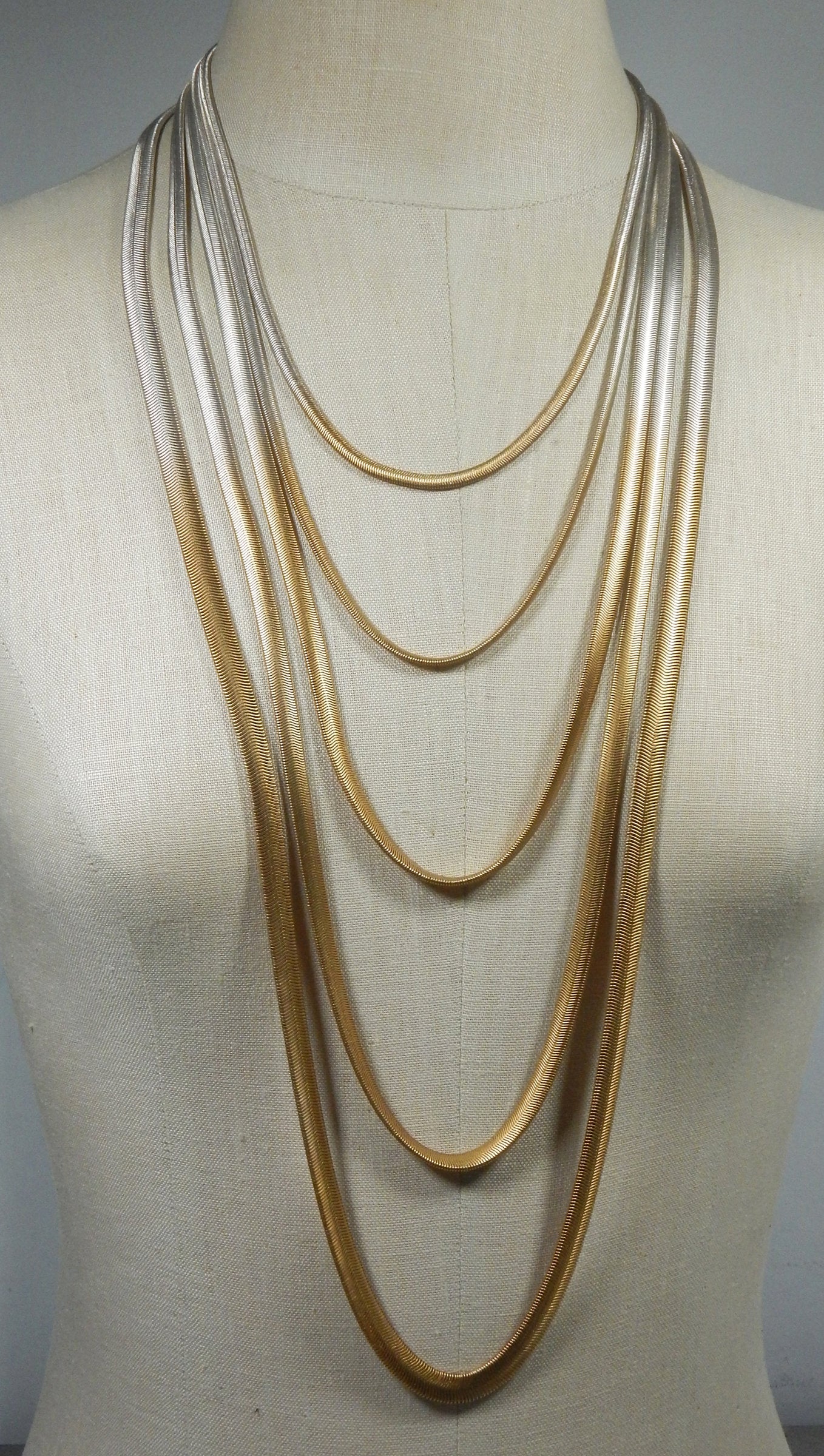 Multi Strand Thin Serpentine Necklace