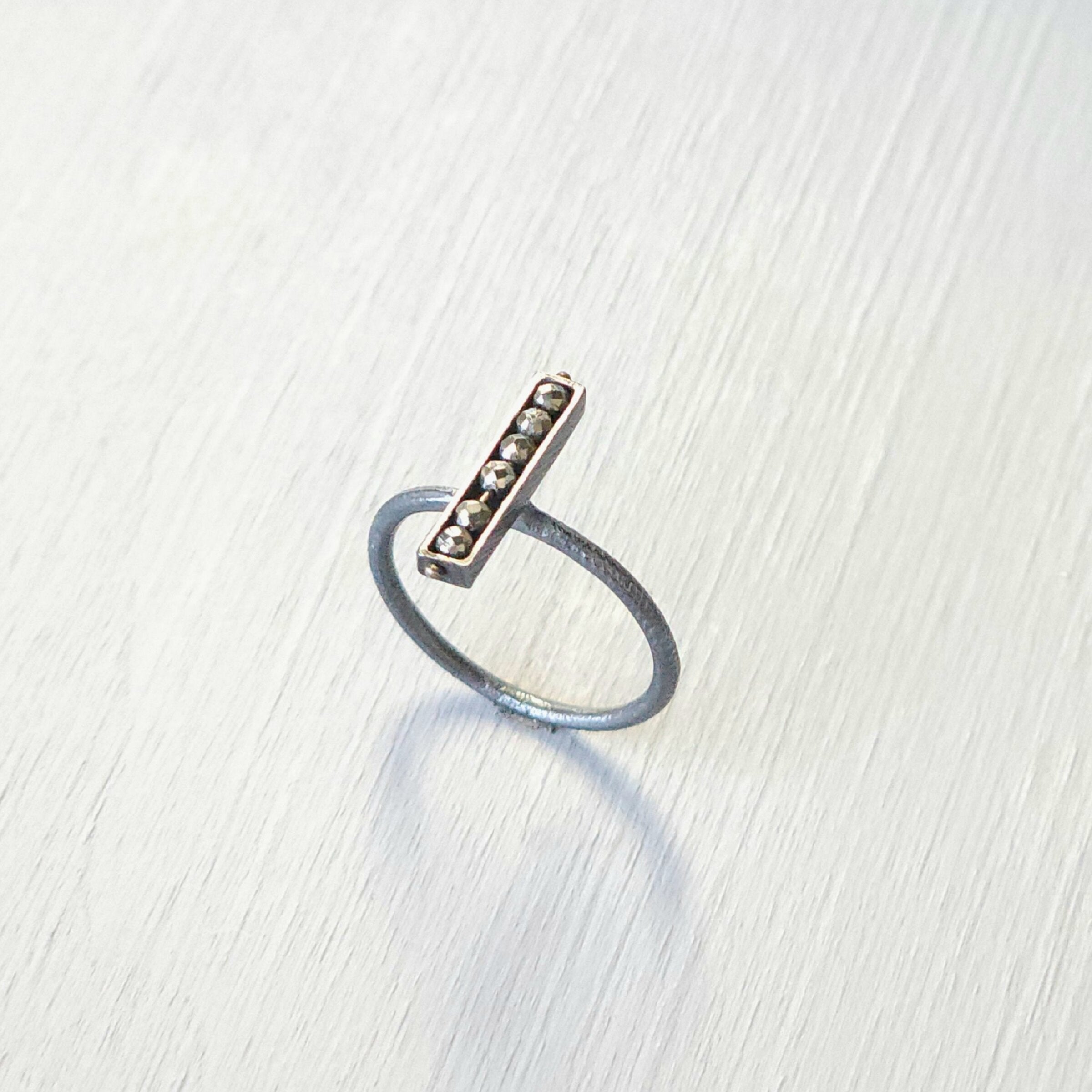 Vertical Six Stone Segment Stacking Ring