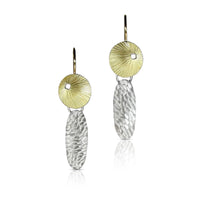 Textured Gold Circles & Ovals Earrings