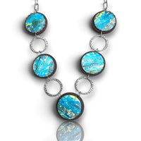 Azure Ocean Abstract Statement Necklace