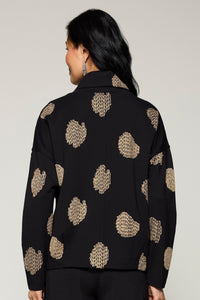 Embroidered Dot Cowl Top