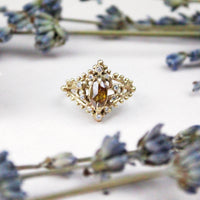 Rustic Diamond Dahlia Ring