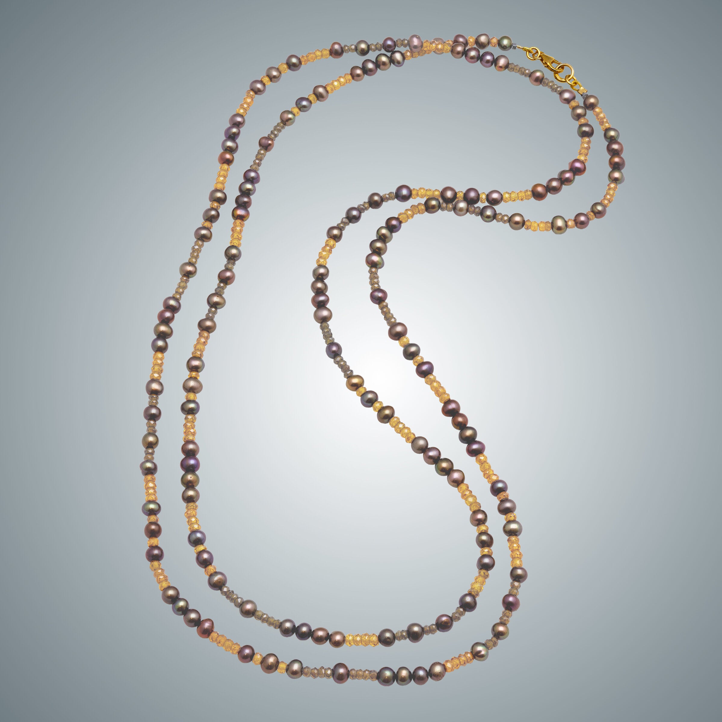 Citrine, Topaz & Freshwater Pearl Necklace