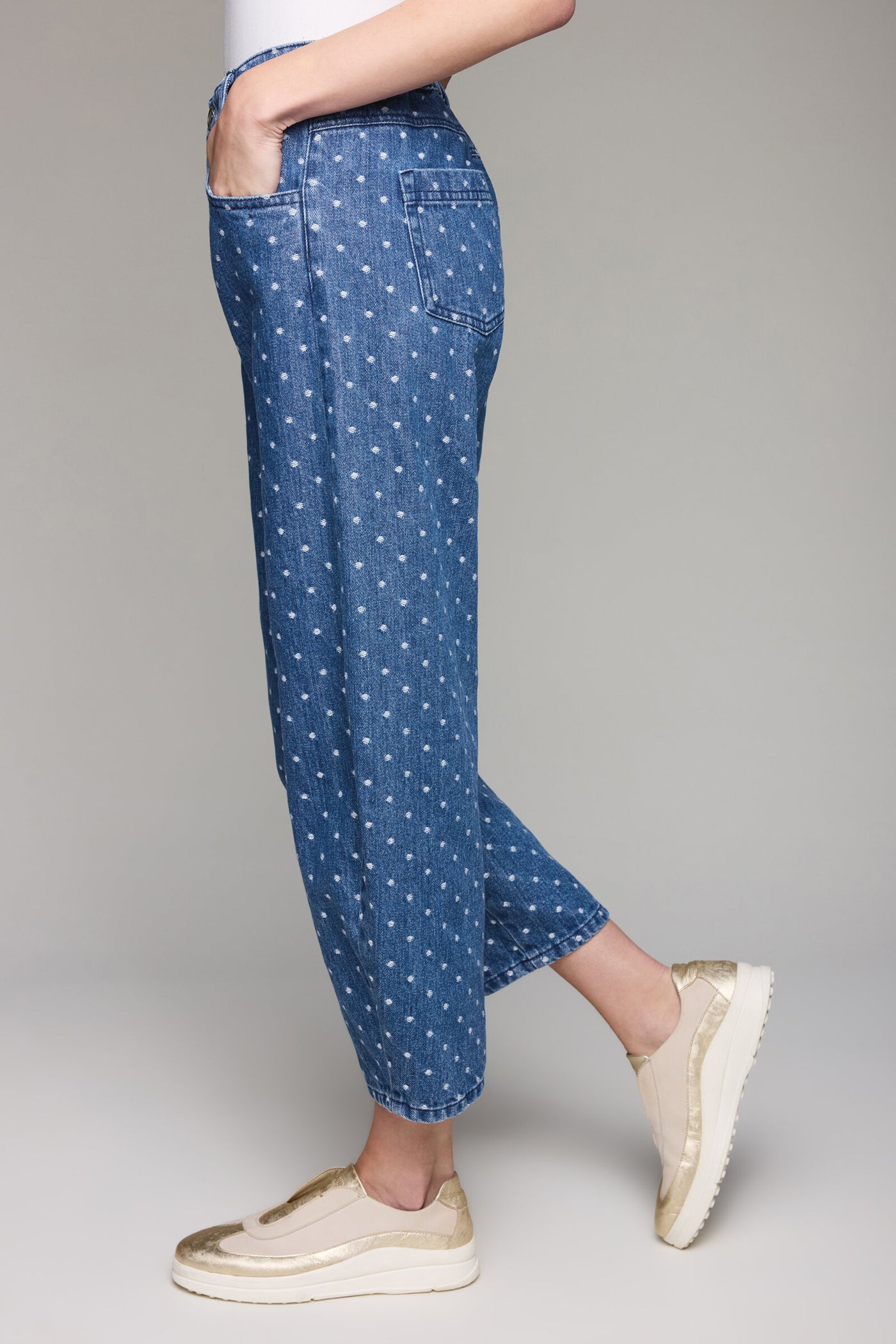 Moon Dot Barrel Jean