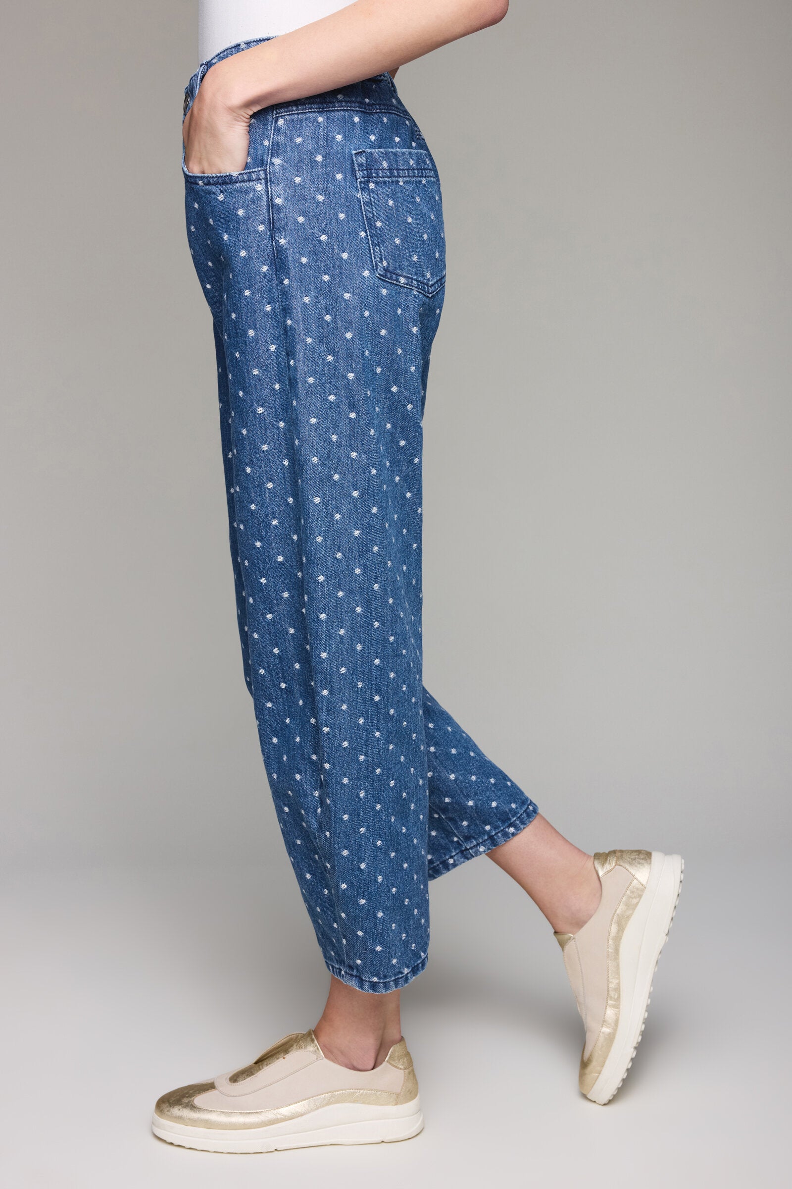Moon Dot Barrel Jean