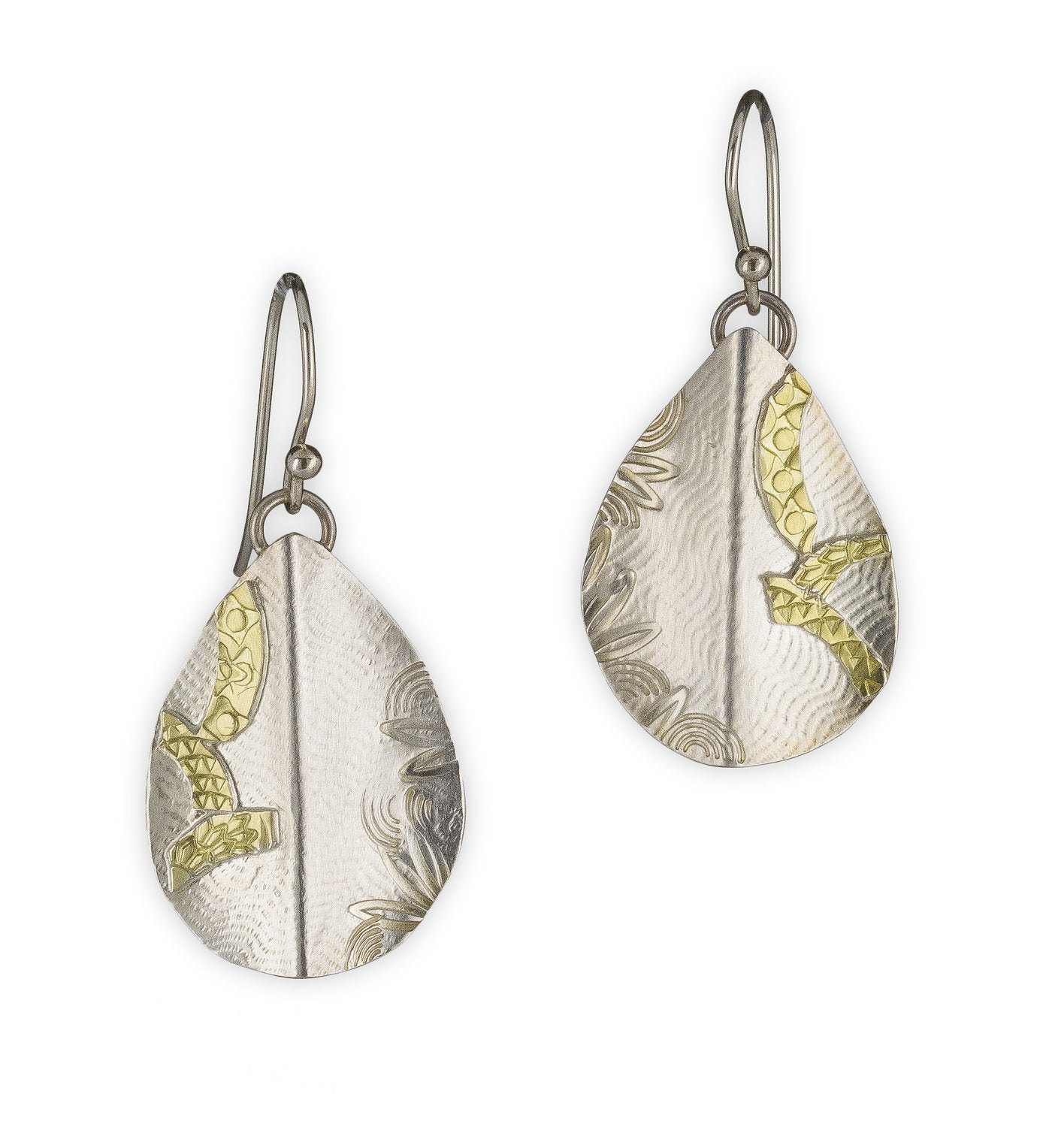 Sterling Silver Scalloped Drop Earrings