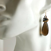 Mixed-Metal & Smoky Quartz Earrings