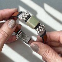 Patina Stone Leather Bracelet