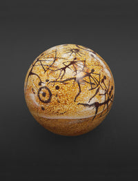 Running Warriors with Bows Petroglyph Paperweight