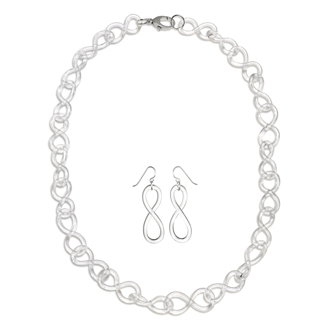 shown with the figure eight chain earrings