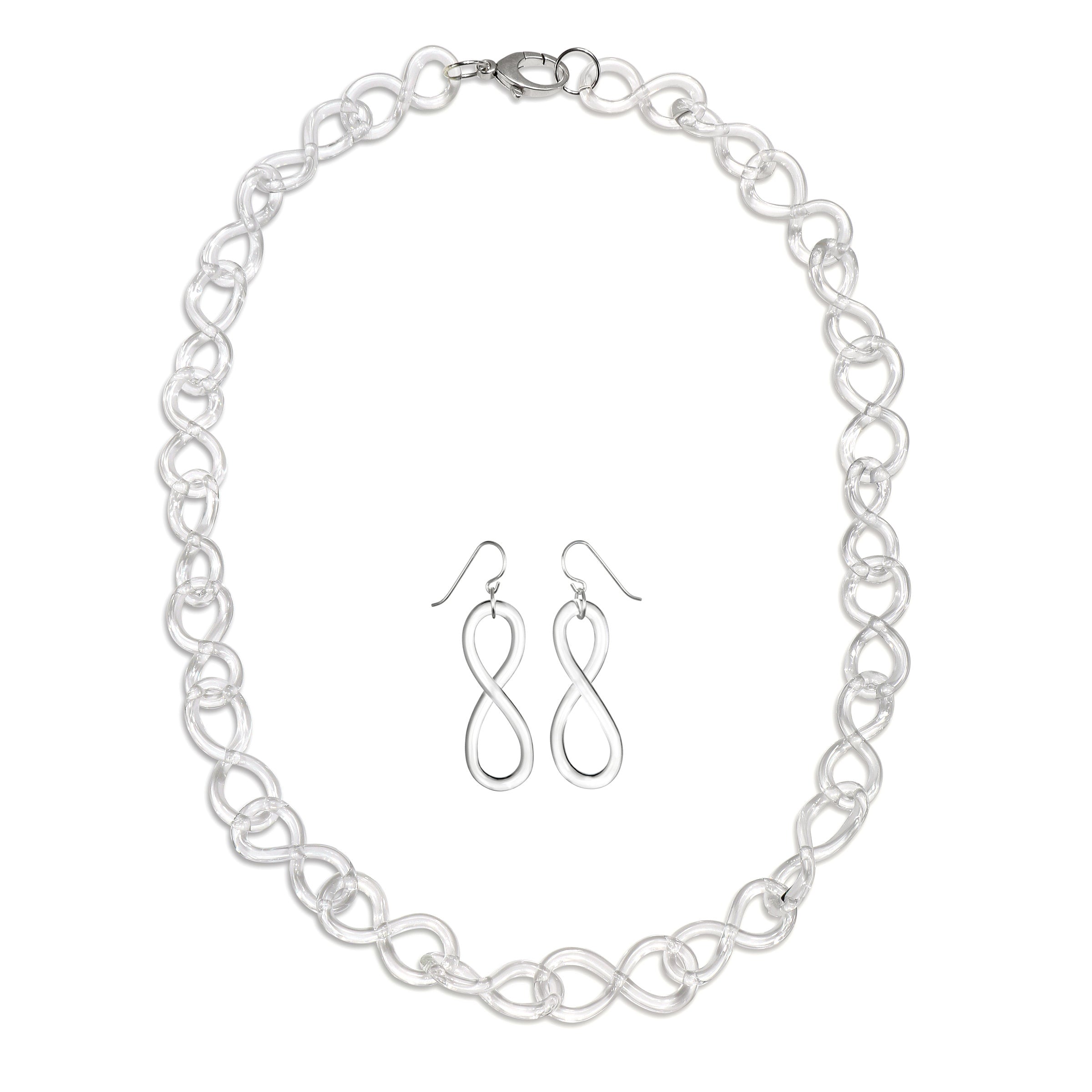 shown with the figure eight chain earrings