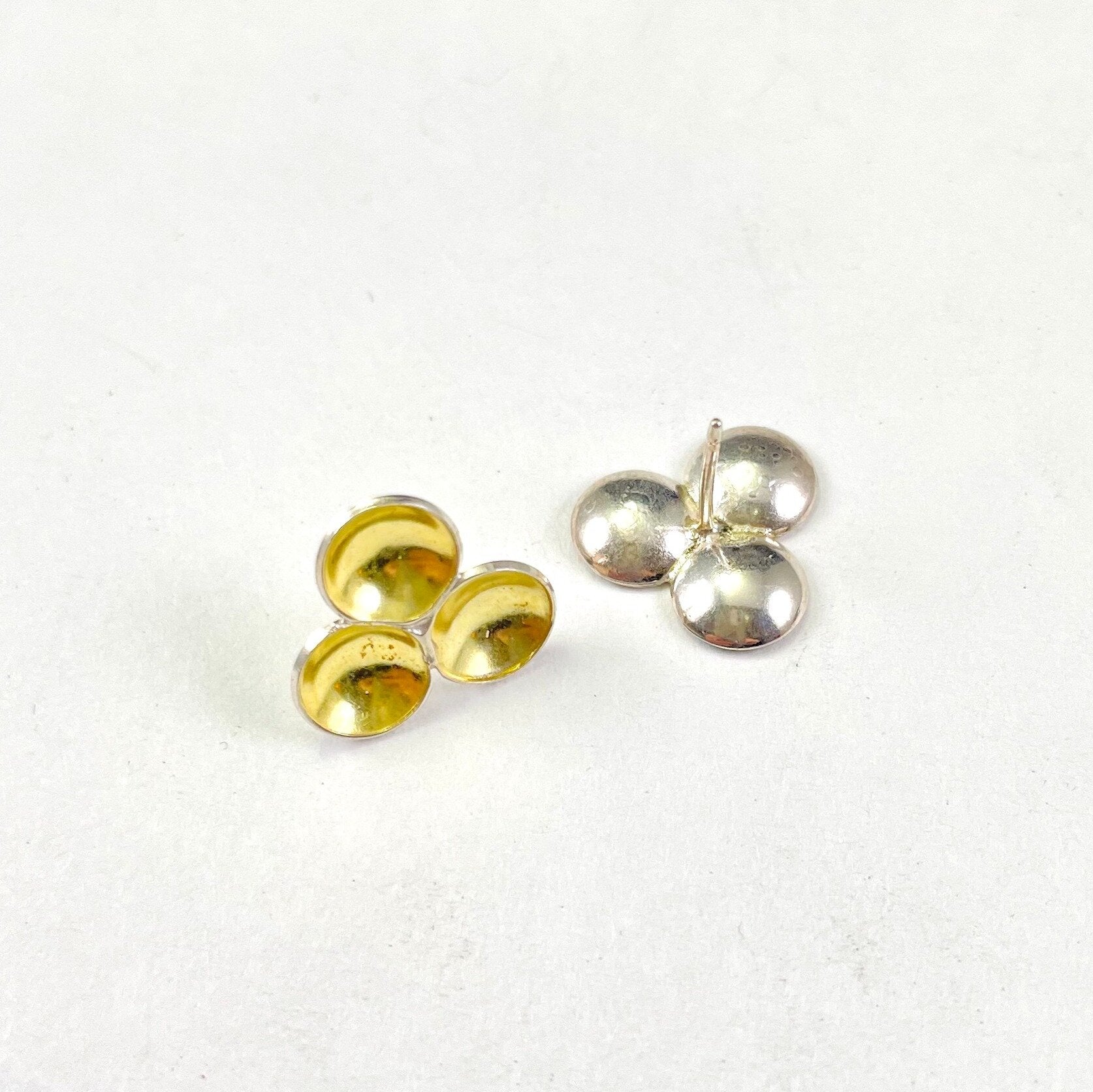 Triple Gold Stud Earrings