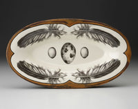 Oblong Serving Dish: Quail Feather