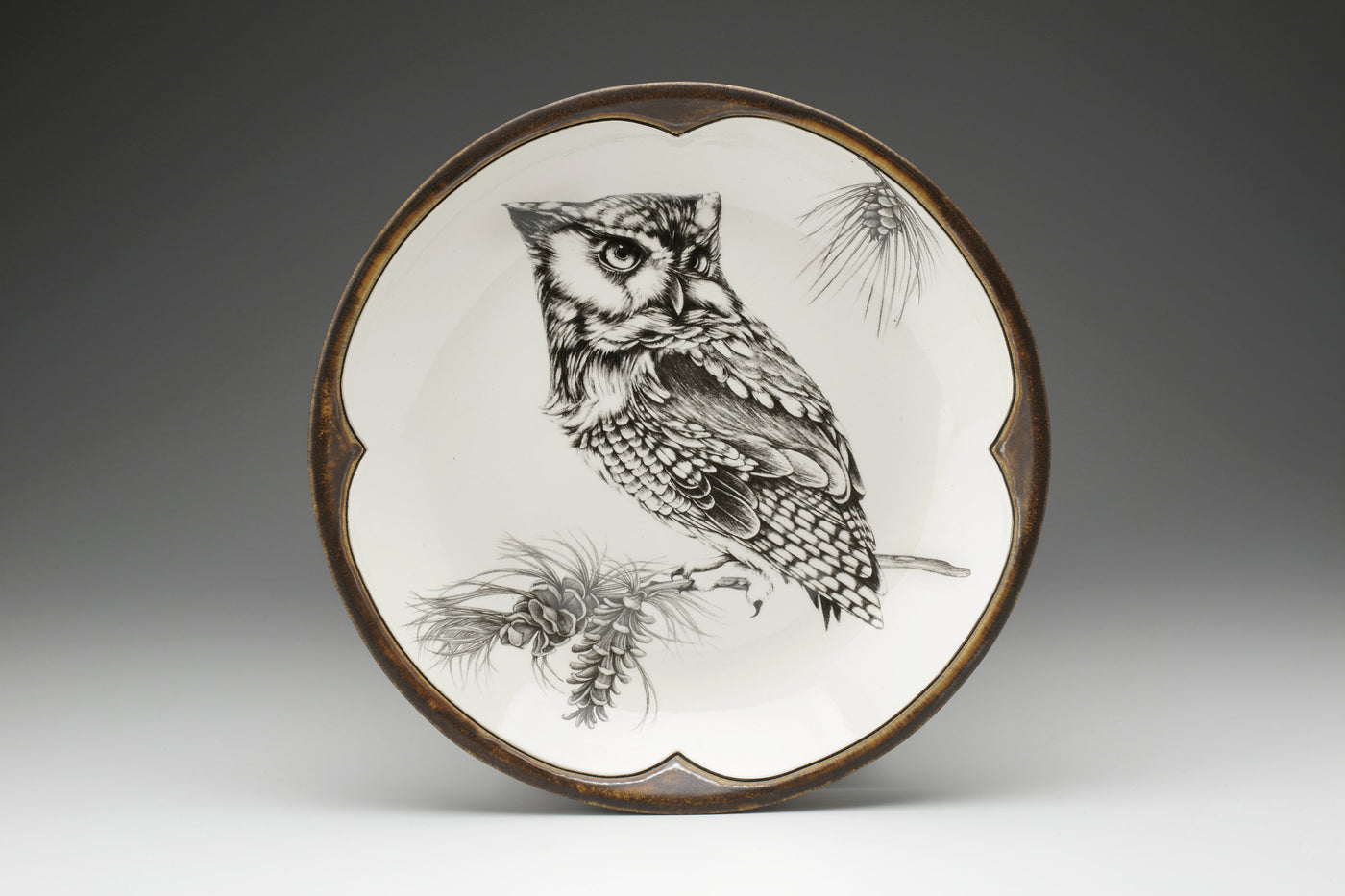 Small Round Platter: Screech Owl
