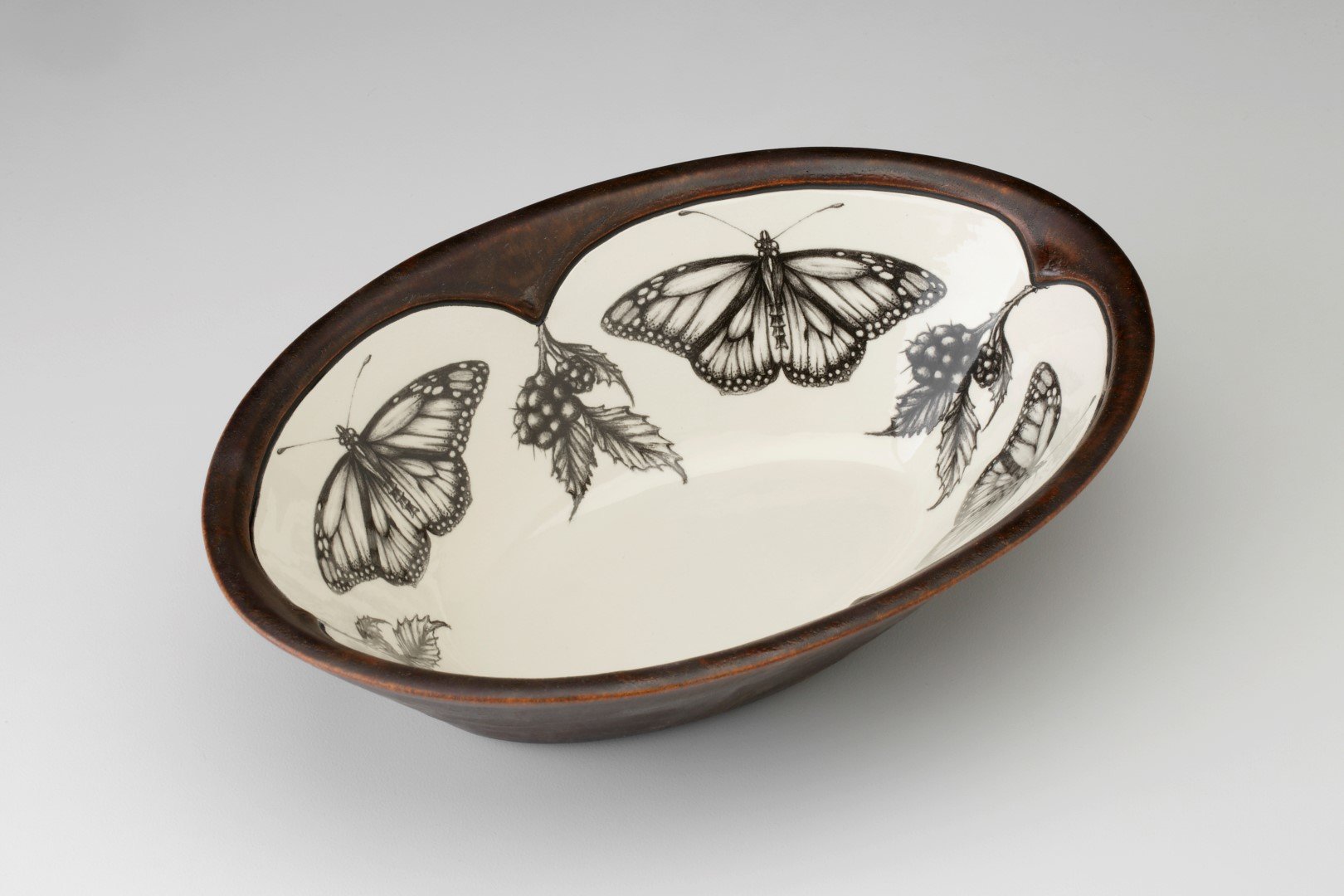 Large Serving Dish: Monarch Butterfly
