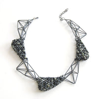 Black & Gray Sawtooth Necklace