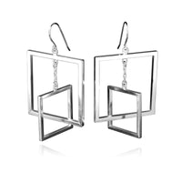 Square Hoop Dangle Earrings