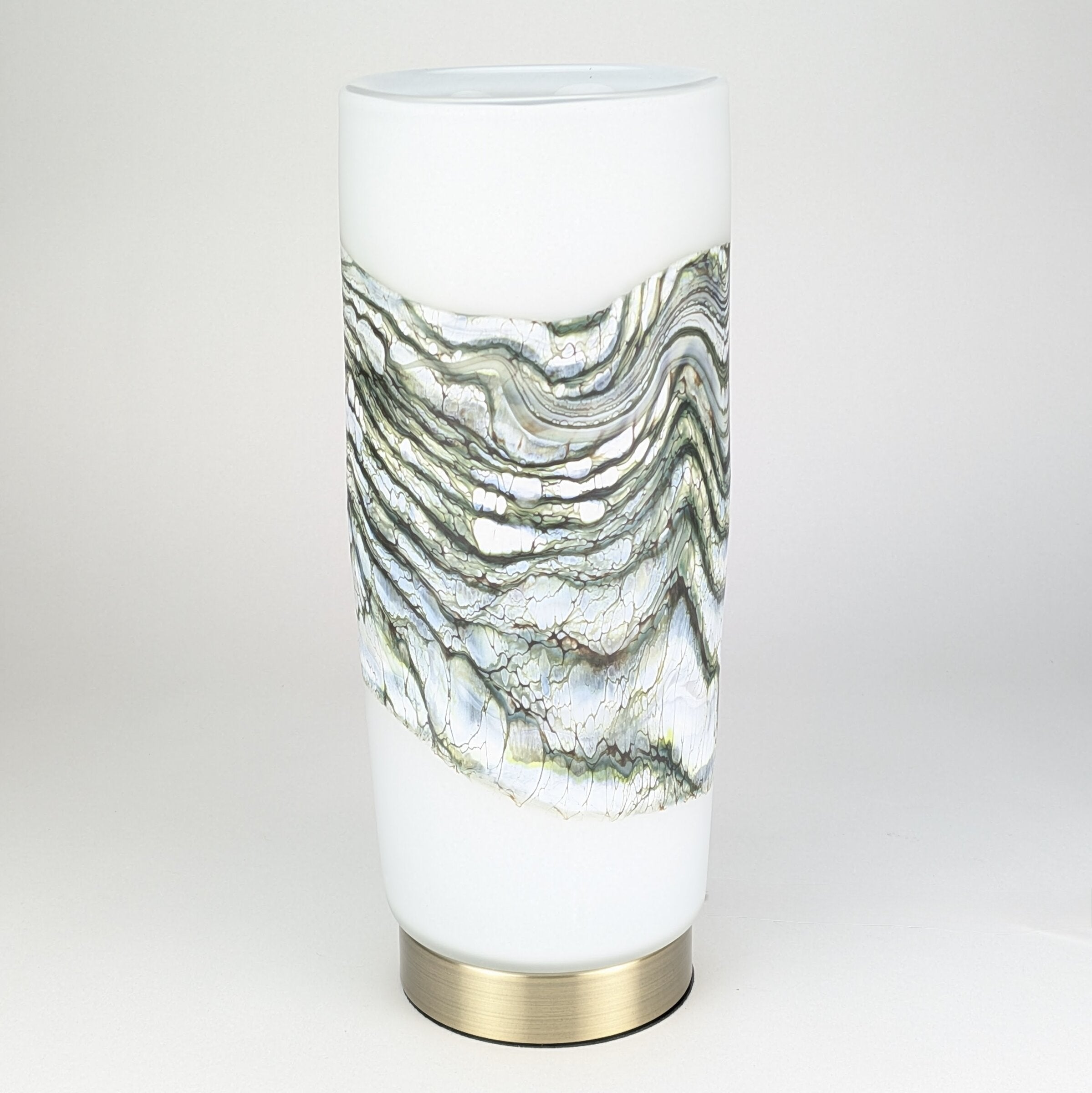 Alabaster Pillar Lamp in Green