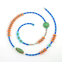 Whimsey Necklace with Orange and Green