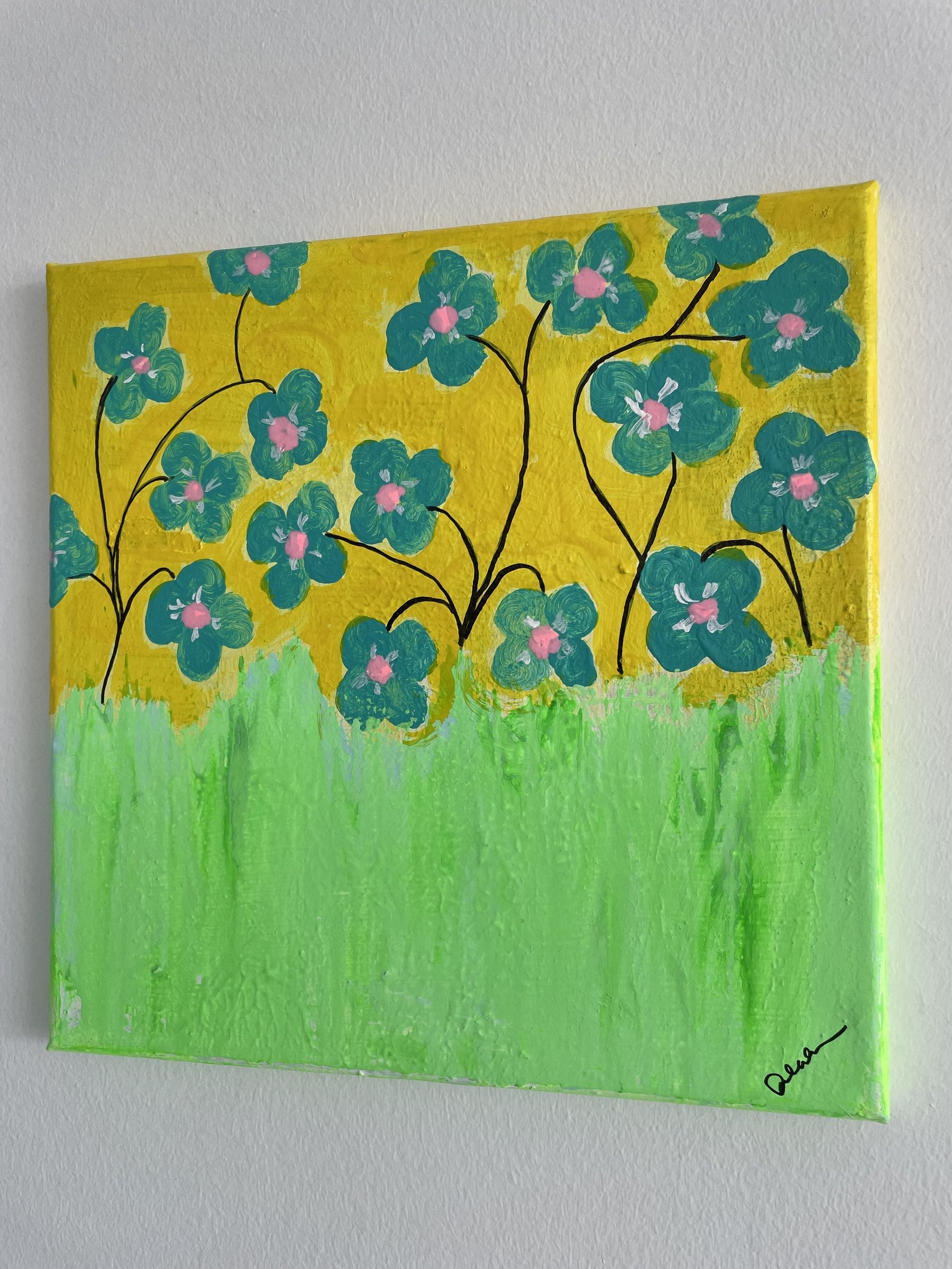 Hanging on a wall, view from right.