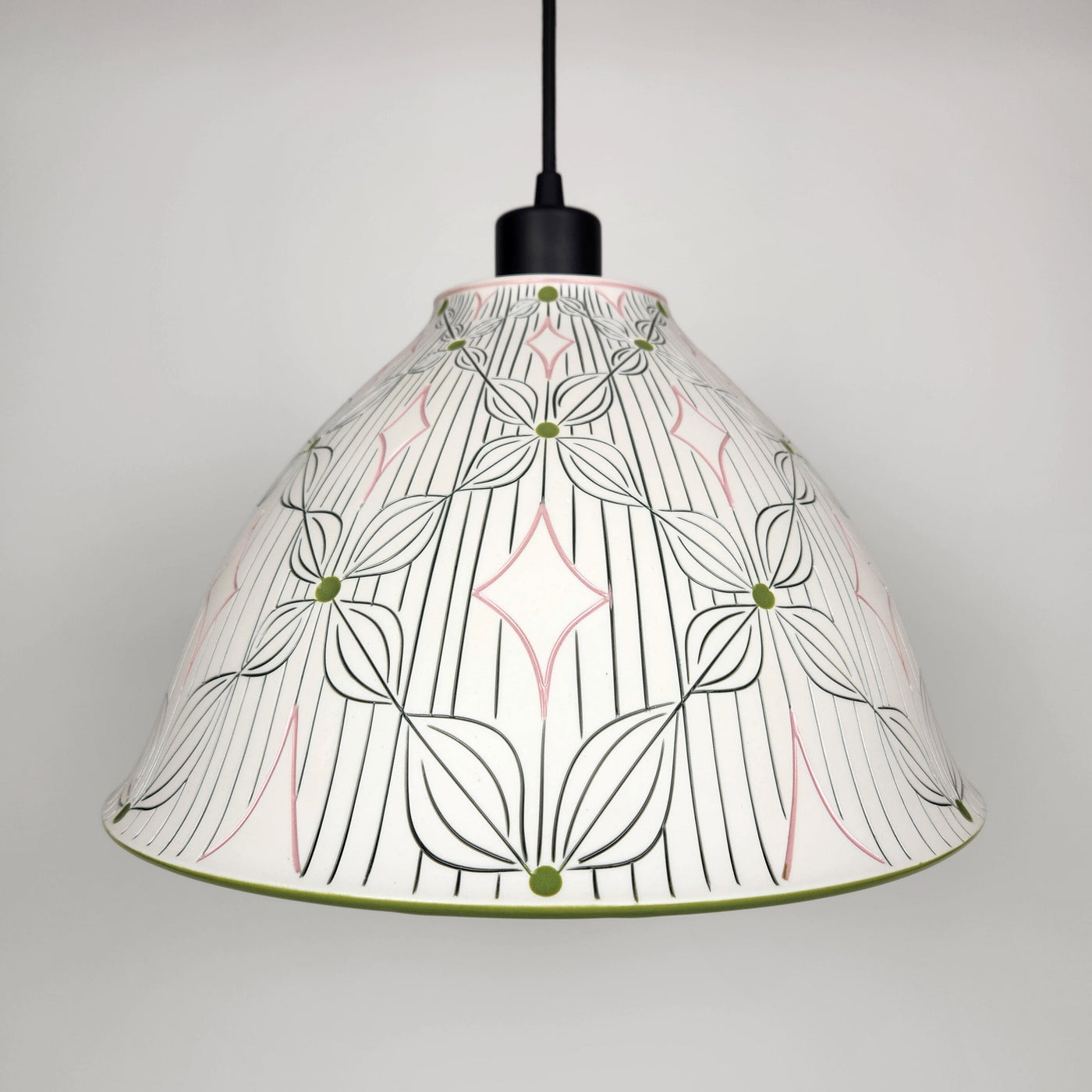 Blonde Petal and Line Porcelain Pendant