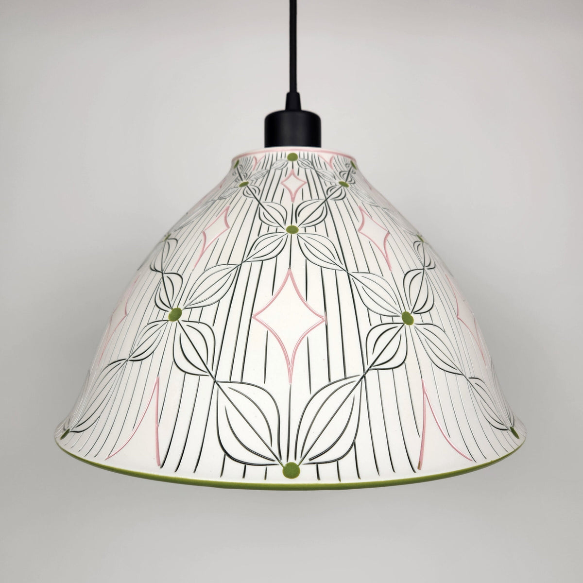 Blonde Petal and Line Porcelain Pendant