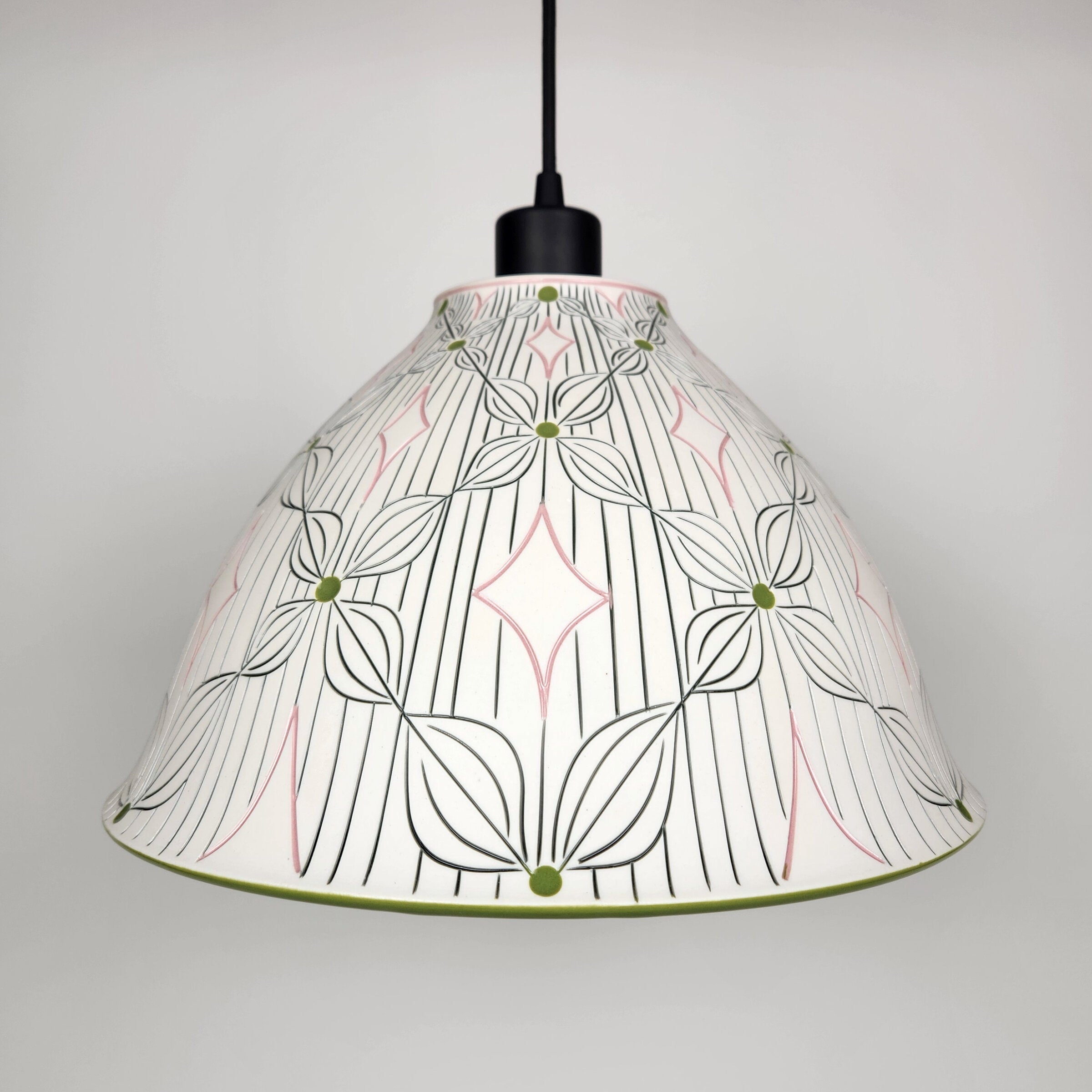 Blonde Petal and Line Porcelain Pendant