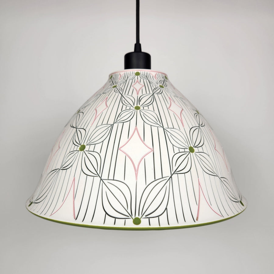 Blonde Petal and Line Porcelain Pendant